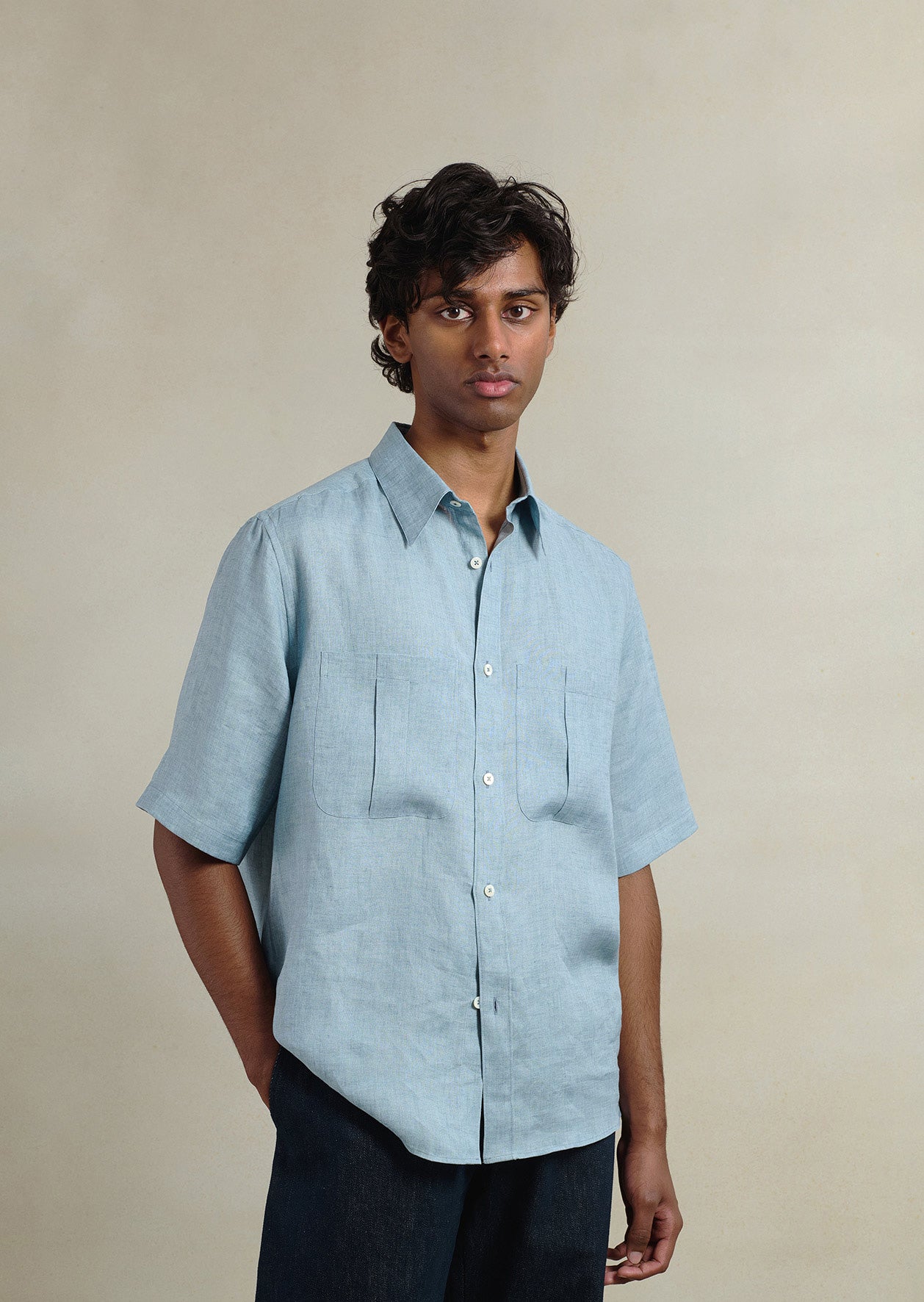 Chemise De Peintre À Manches Courtes
