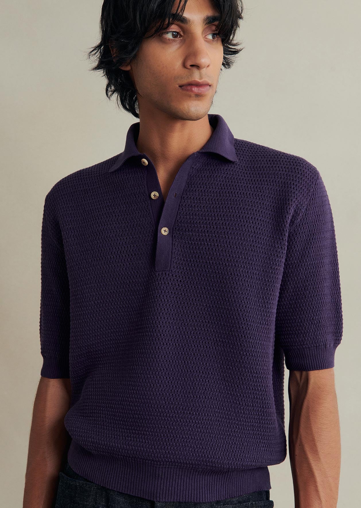 Honeycomb Knit Polo
